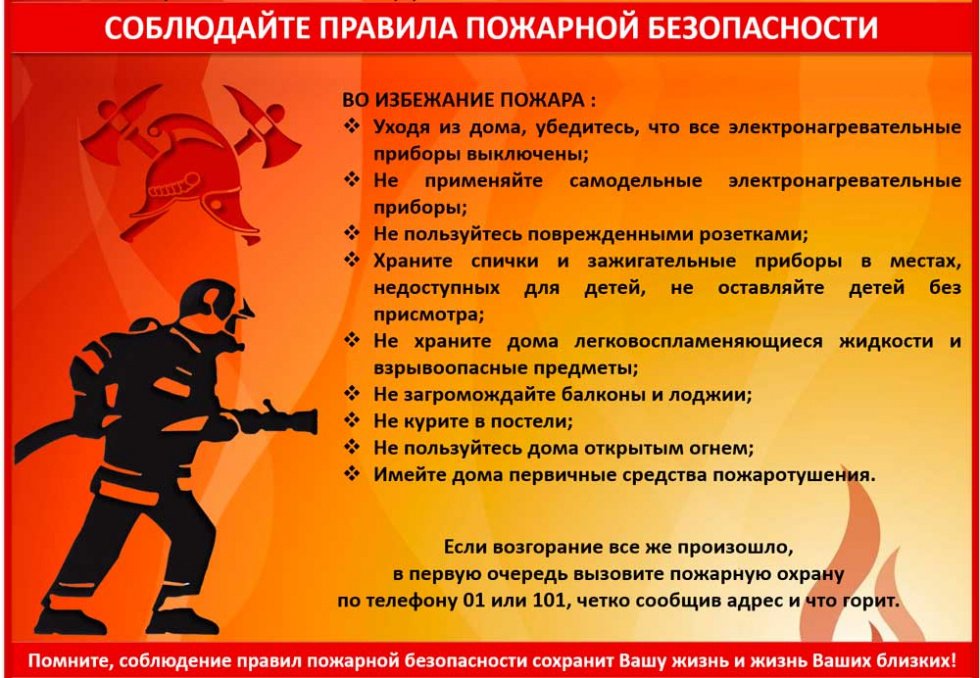 Соблюдайте правила пожарной безопасности 